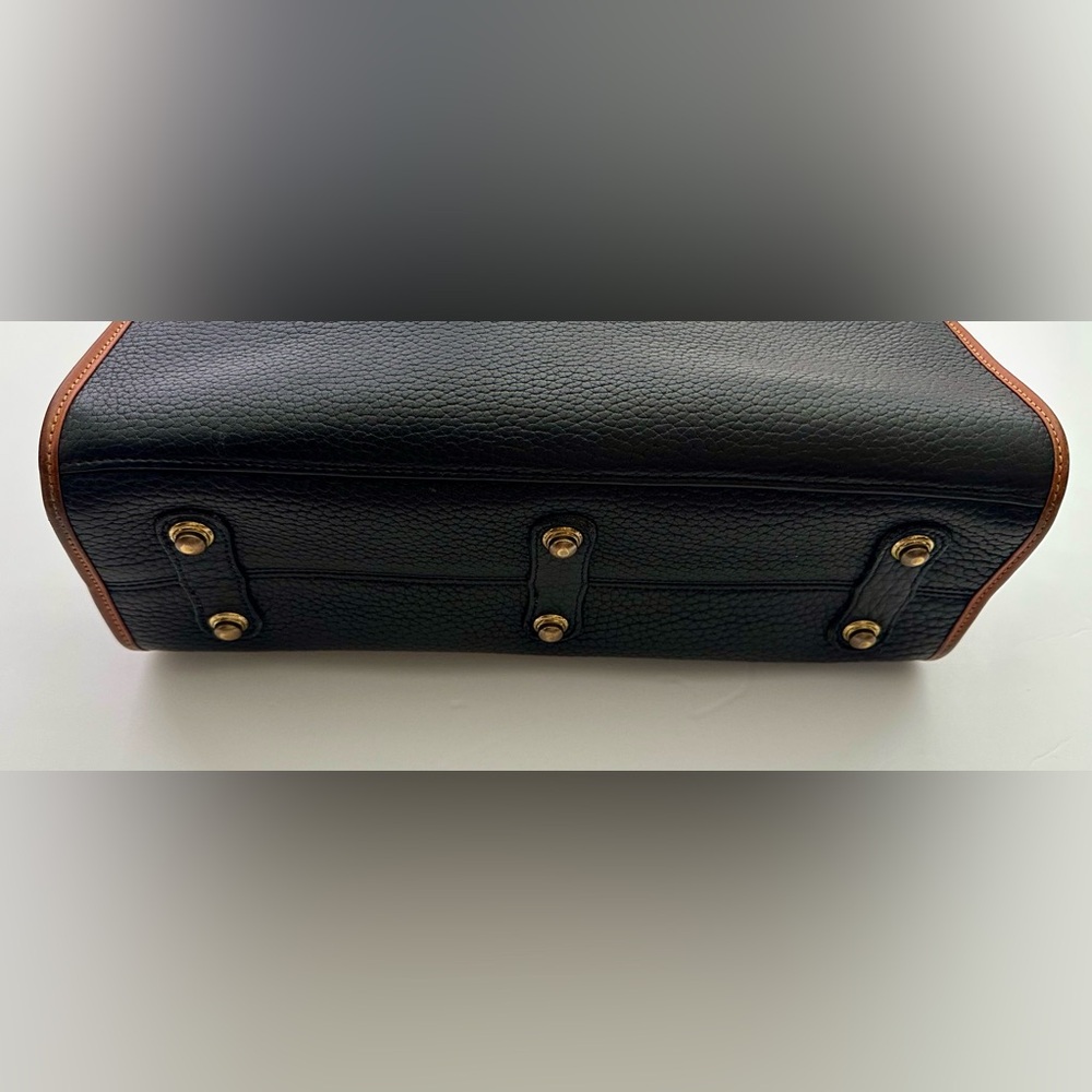 Dooney & Bourke All Weather Leather Black and Brown Leather Satchel Handbag - Picture 5 of 12